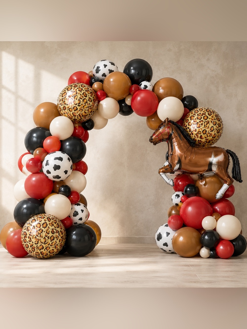 Western Cowboy Balloon Arch Kit 155pc Cow Cheetah Horse First Rodeo New